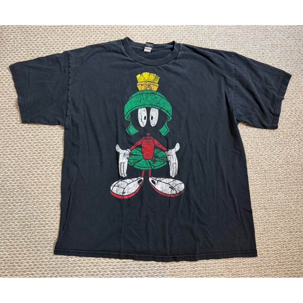 Vintage Looney Tunes Marvin the Martian t Shirt Mens 2XL Black Fifth Sun tee